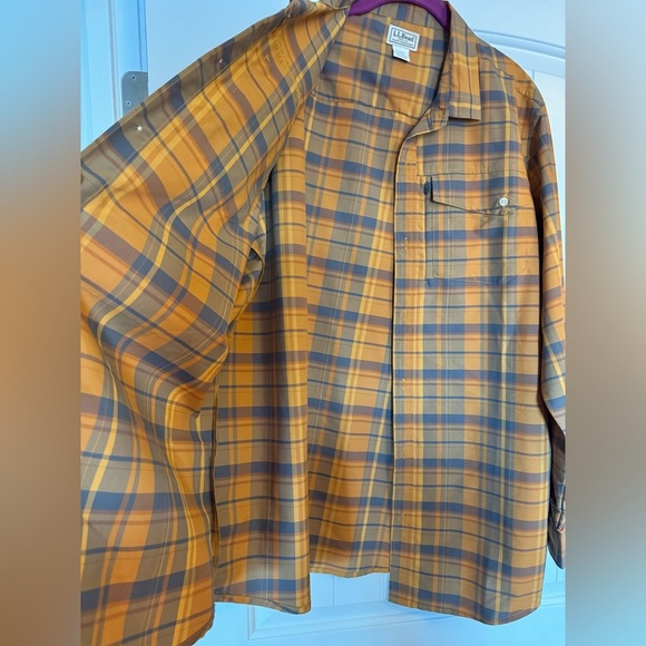LL Bean Men’s Large Orange,Blue Cool Button Fishing Outdoor Performance Nylon - Picture 10 of 10
